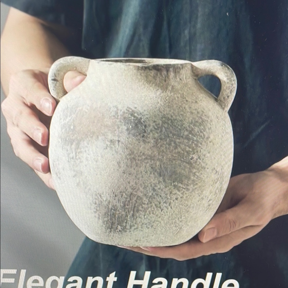 Elegant Cream Vase with Handles